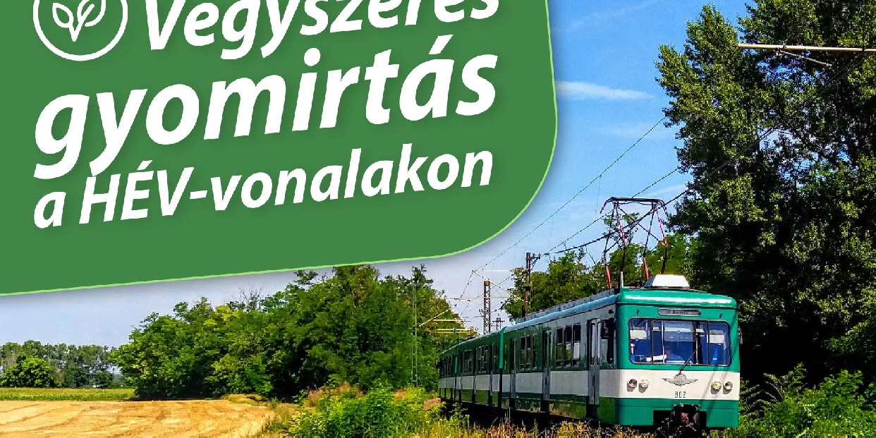 Vegyszeres gyomirtást végez a MÁV-HÉV a H5-ös vonalon